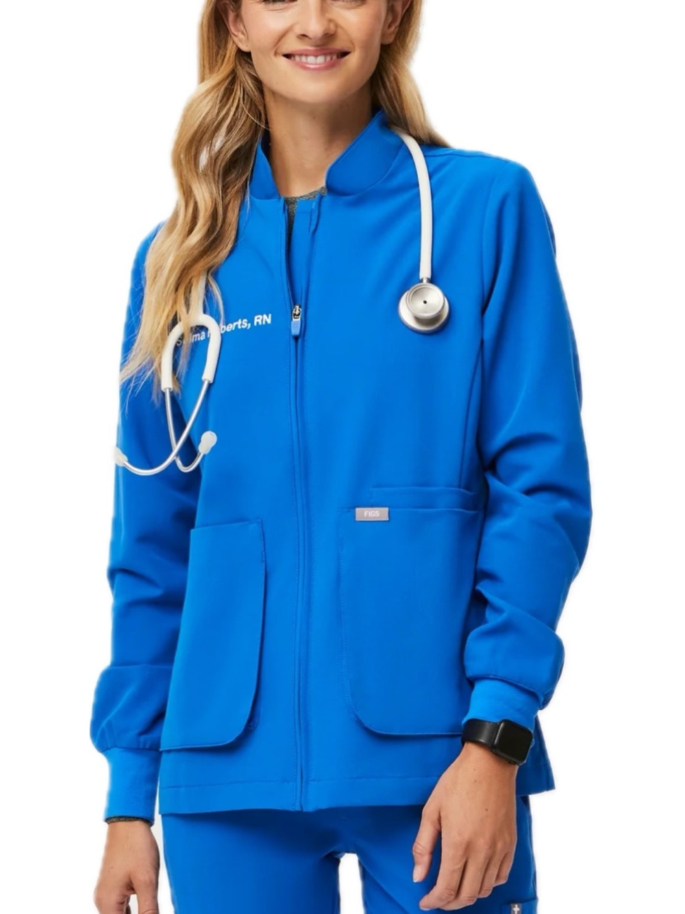 FIGS Royal Blue Sebina -
Scrub Jacket, Small